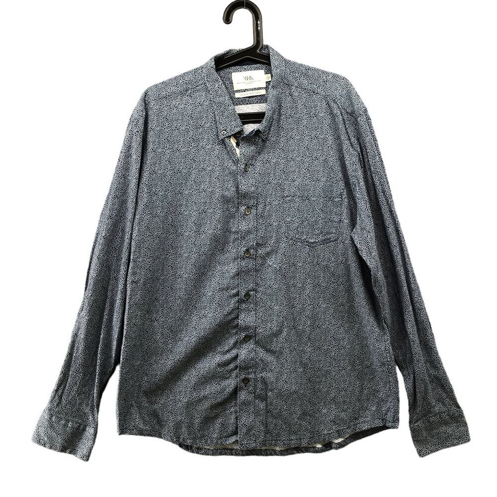 WRK The Reworked Shirt Mens XXL Blue‎ Printed Long Sleeve Button Down